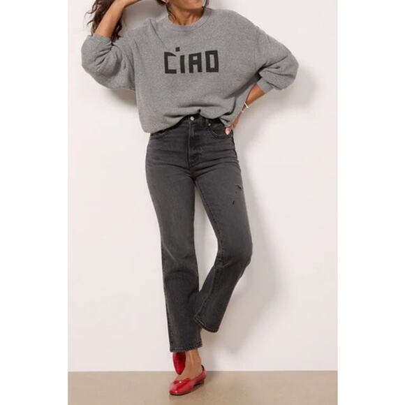 Pistola Ally High Rise Vintage Distressed Denim Ankle Boot Jeans Black 31 / 12 - Picture 1 of 6